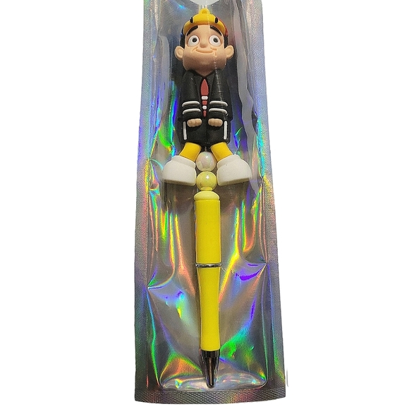 Quico El Chavo Del 8 Custom Beaded Ballpoint Twist Pen Topper Black Yellow - Picture 4 of 6